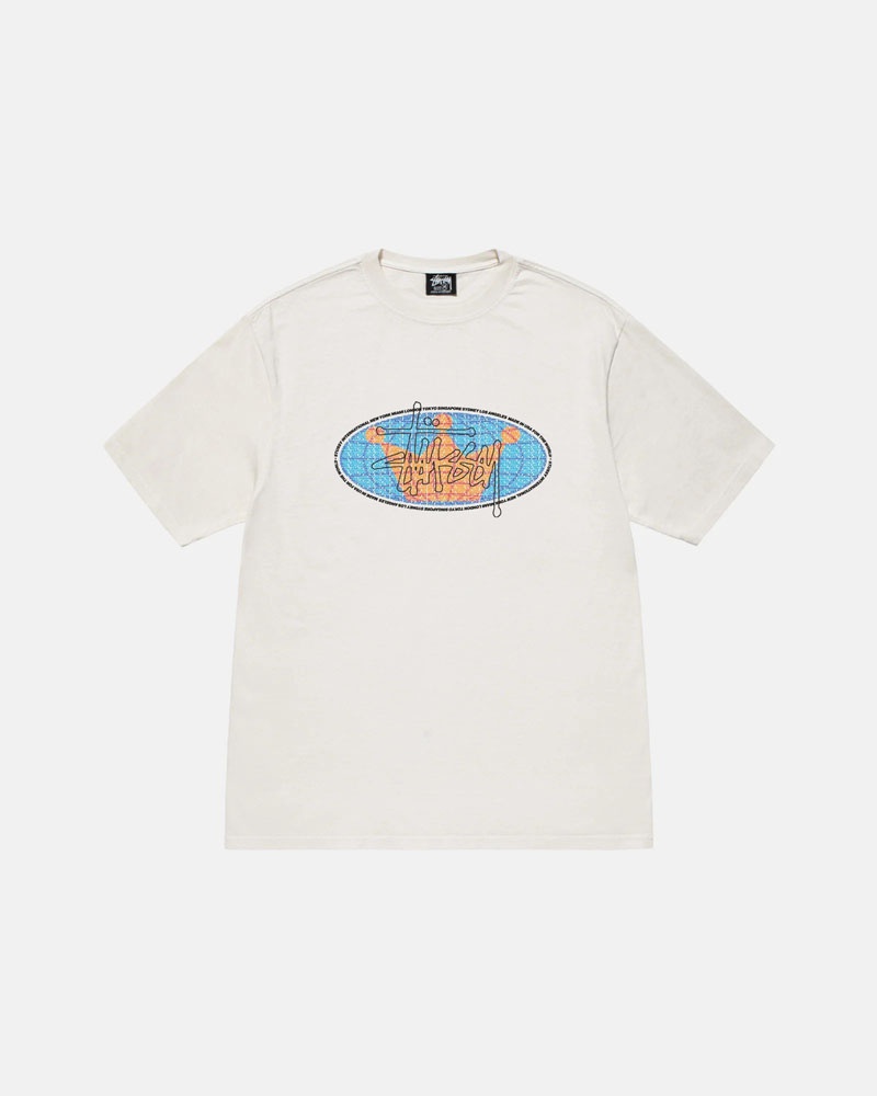 T Shirts Stussy King Of The World Pigment Dyed Blanche | MZW-34509169