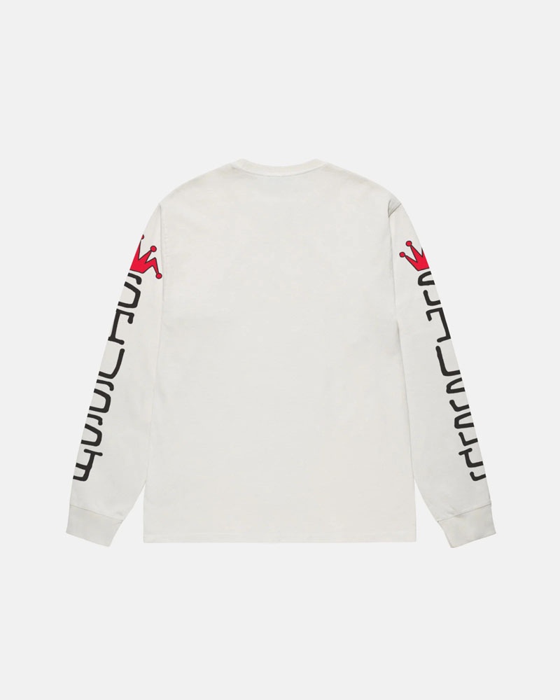 T Shirts Stussy Jumbo LS Pigment Dyed Blanche | UVZ-69267118