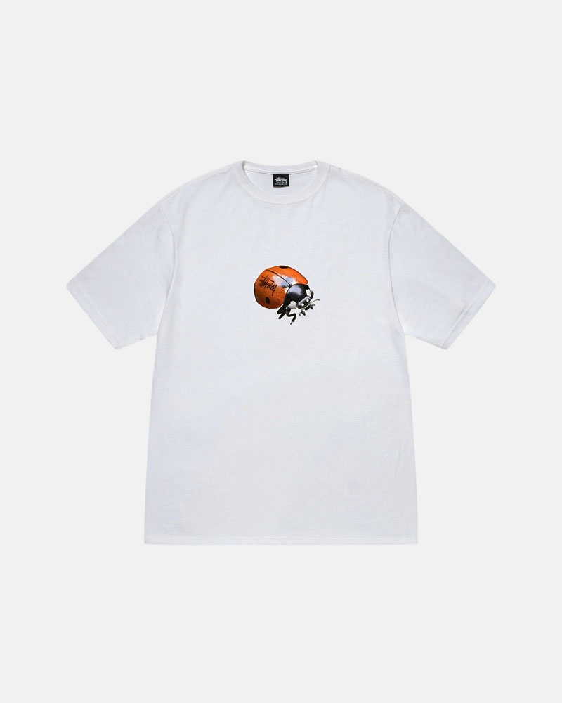 T Shirts Stussy Ladybug Blanche | UOQ-96030056