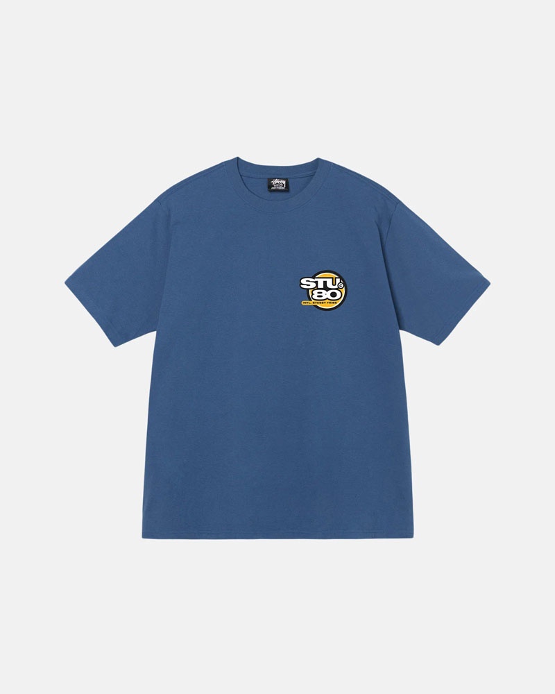 T Shirts Stussy Hot 80 Bleu Marine Bleu | NWN-28611225