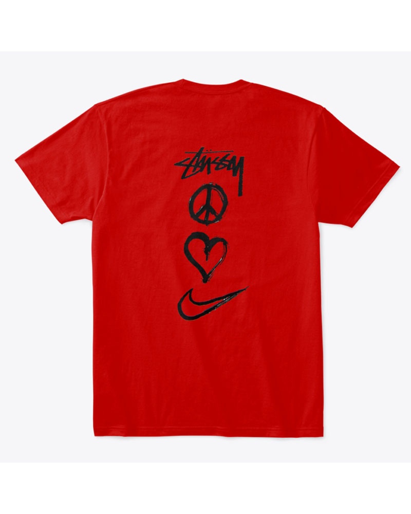 T Shirts Stussy Nike X Peace, Love, Swoosh Rouge | NYF-96749787