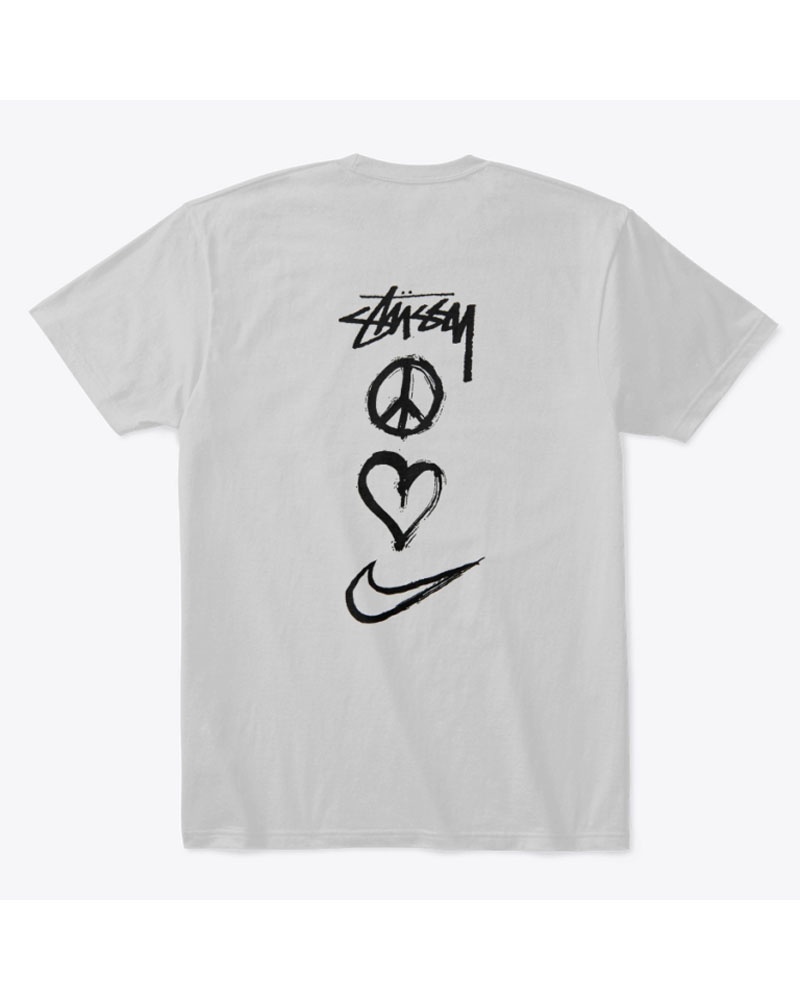 T Shirts Stussy Nike X Peace, Love, Swoosh Grise | FKH-99512671