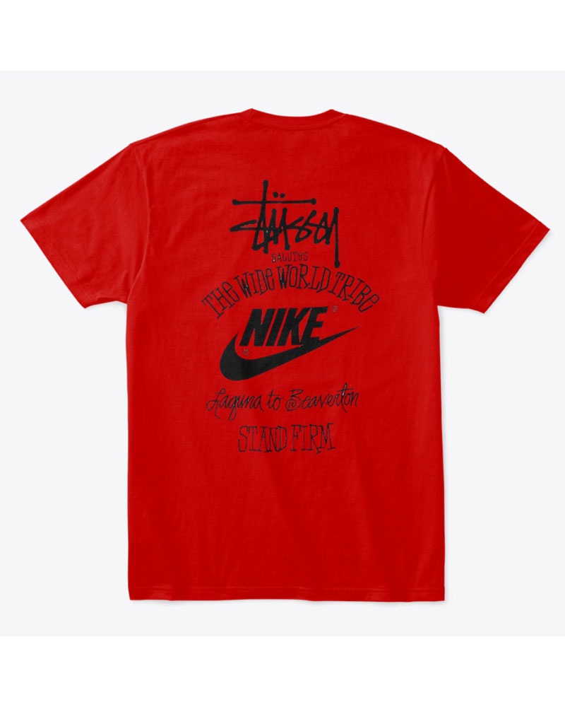 T Shirts Stussy Nike X The Larges World Tribe Rouge | FPI-90455434