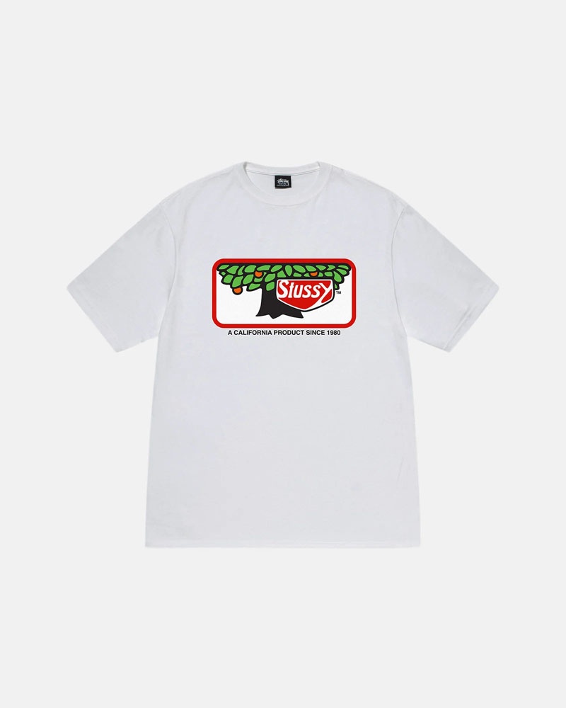 T Shirts Stussy Orchard Blanche | WDK-01357350