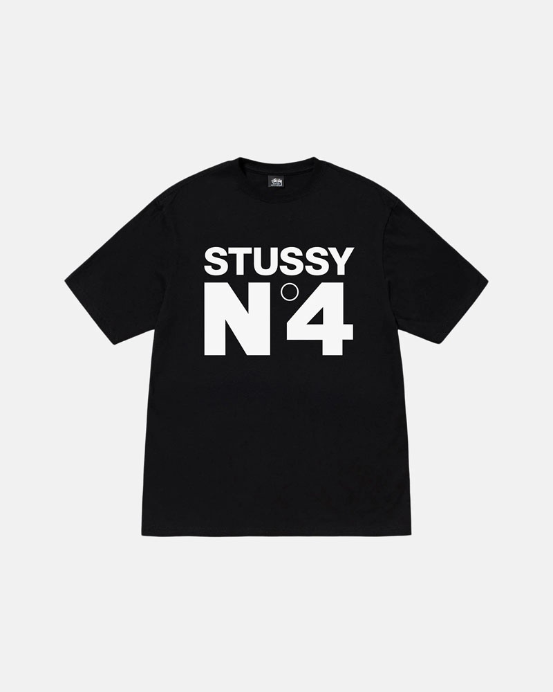 T Shirts Stussy No.4 Noir | HRH-17660901