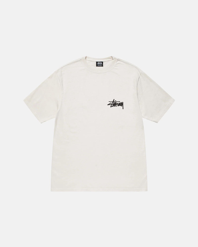 T Shirts Stussy Old Phone Pigment Dyed Blanche | XBD-38583810