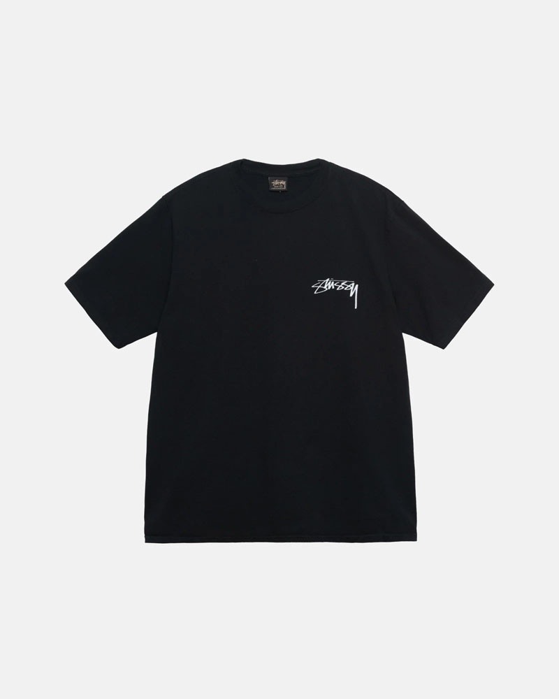 T Shirts Stussy Our Legacy Dot Pigment Dyed Noir | HLN-36987575