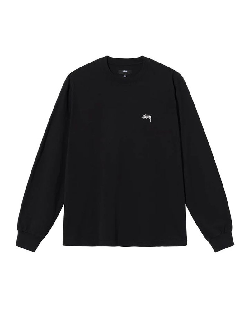 T Shirts Stussy Overdyed LS Noir | FOE-03300644