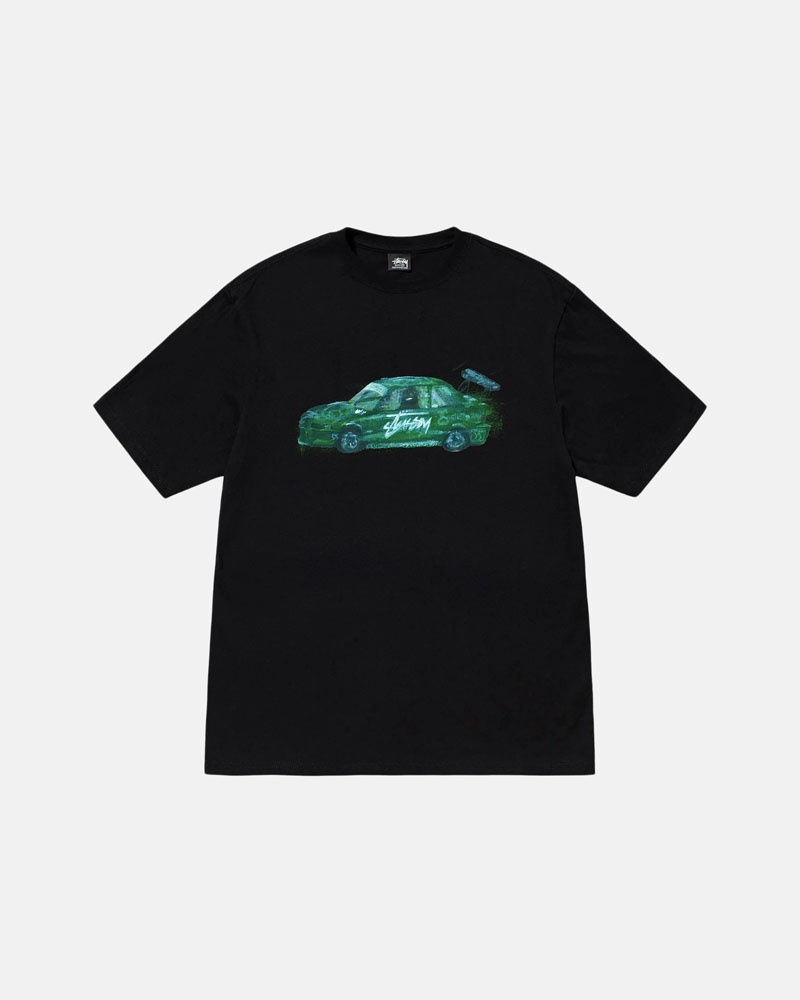 T Shirts Stussy Racecar Noir | BXB-68129255