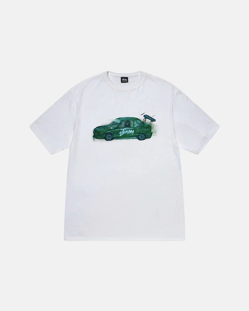 T Shirts Stussy Racecar Blanche | SLO-63742007