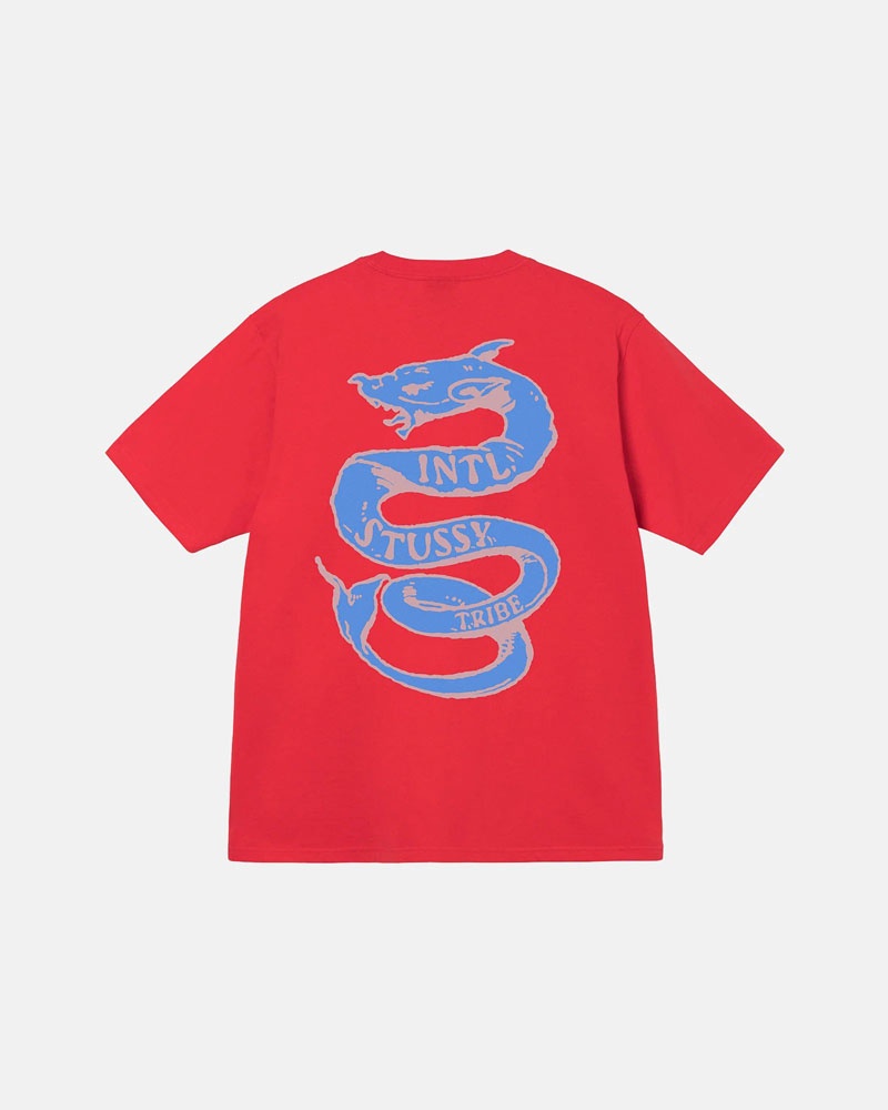 T Shirts Stussy Serpent Rouge | VKA-54686670