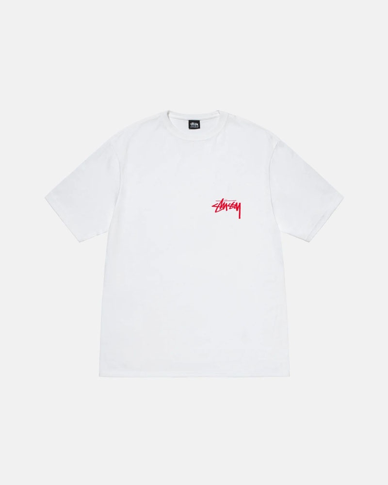 T Shirts Stussy Skate Tough Blanche | NYI-11640084