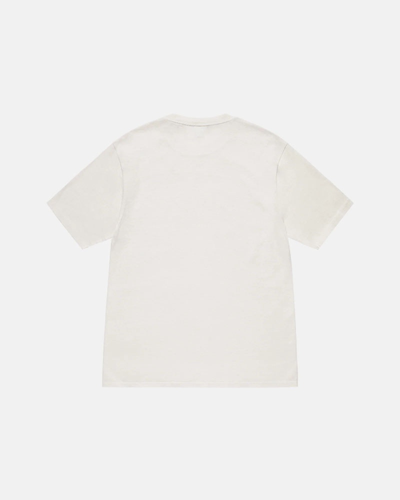 T Shirts Stussy Small Stock Pigment Dyed Blanche | GIA-75796321