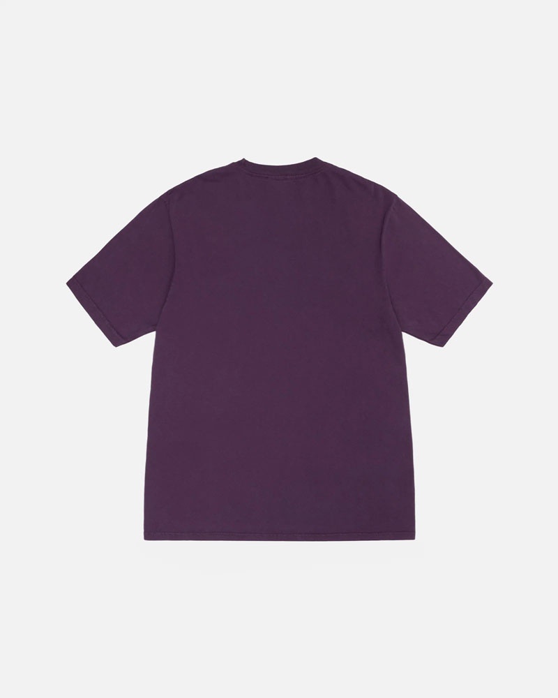 T Shirts Stussy Small Stock Pigment Dyed Violette | FNQ-04996661