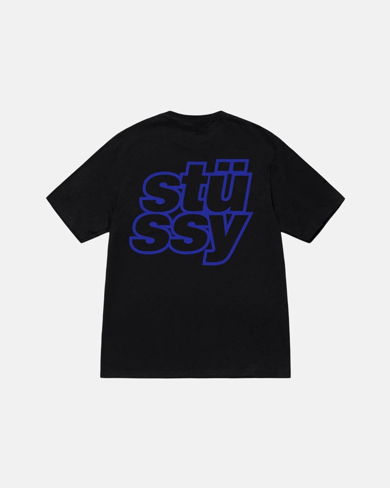 T Shirts Stussy Stacked Noir | GWG-11636781