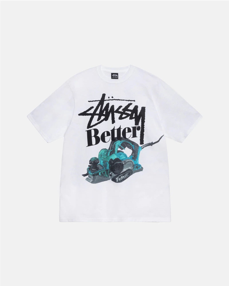 T Shirts Stussy Stüssy & Better Gift Shop Built Better Blanche | UGJ-21583399