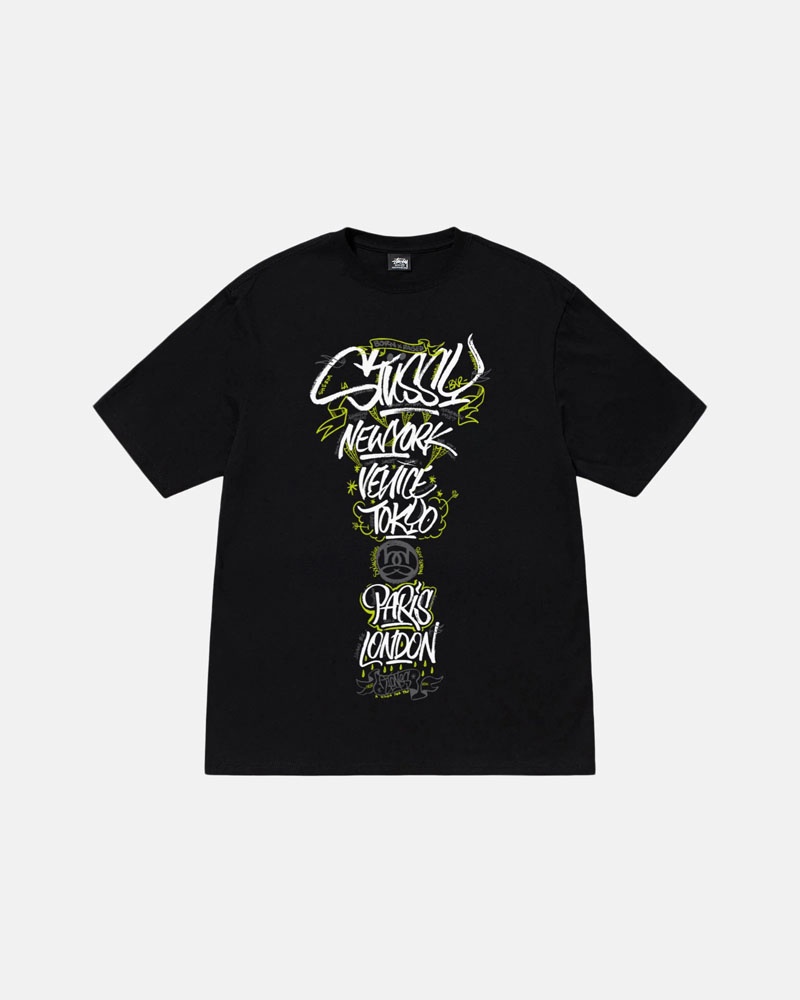 T Shirts Stussy Stüssy & Born X Raised Handstyles Noir | XKP-88873677