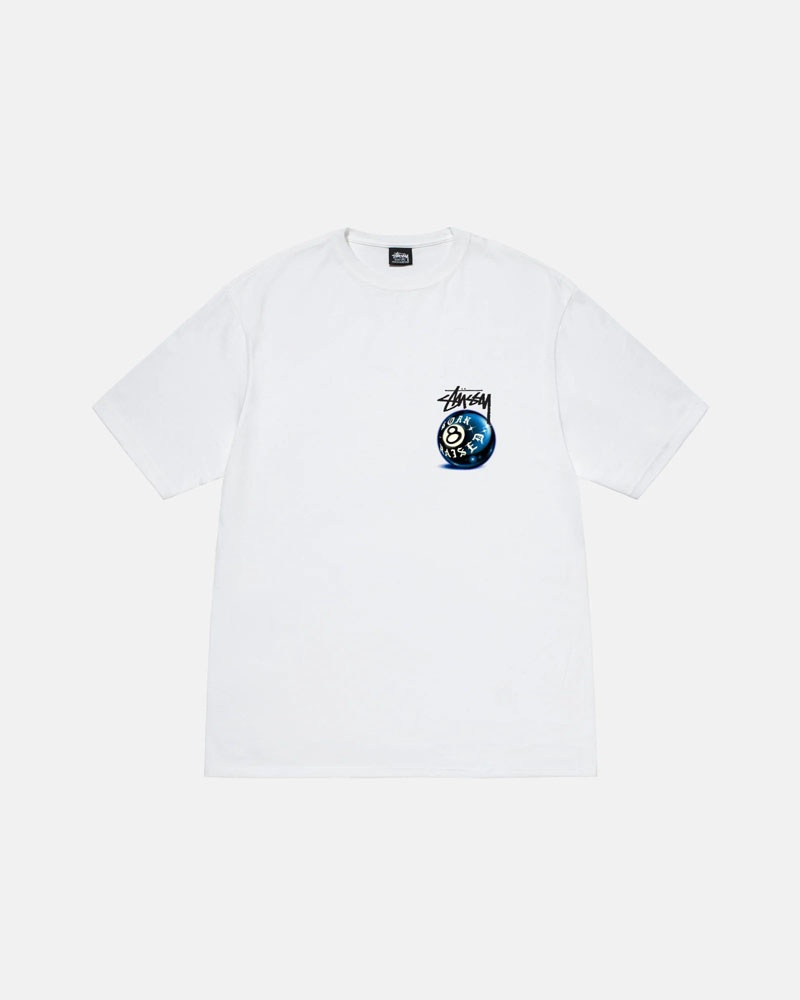 T Shirts Stussy Stüssy & Born X Raised 8 Ball Blanche | WRV-92331422