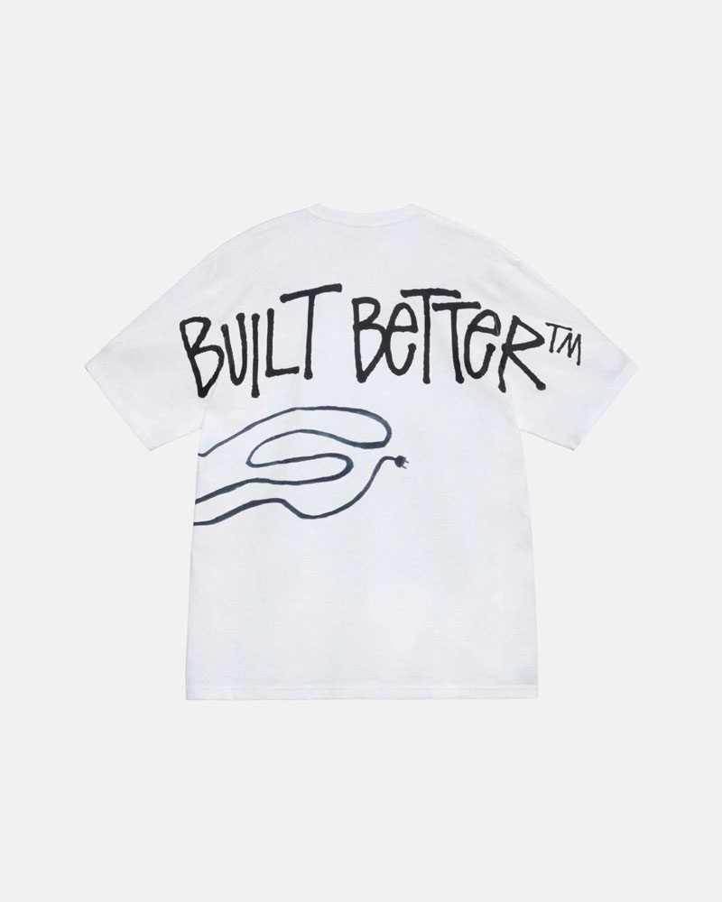 T Shirts Stussy Stüssy & Better Gift Shop Built Better Blanche | UGJ-21583399