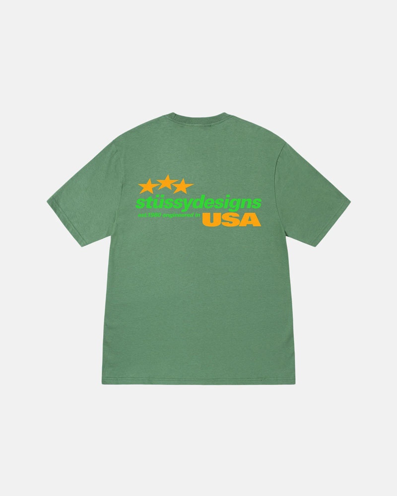 T Shirts Stussy Designs Usa Vert | MSO-49546432