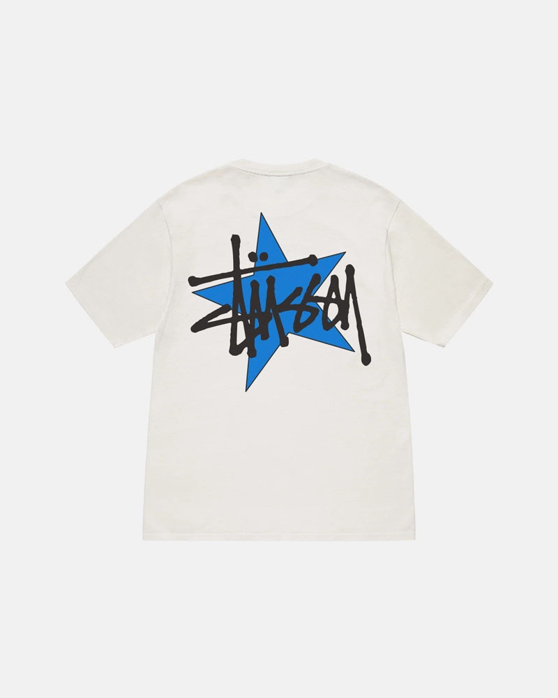 T Shirts Stussy Stüssy Star Pigment Dyed Blanche | EZH-62792703