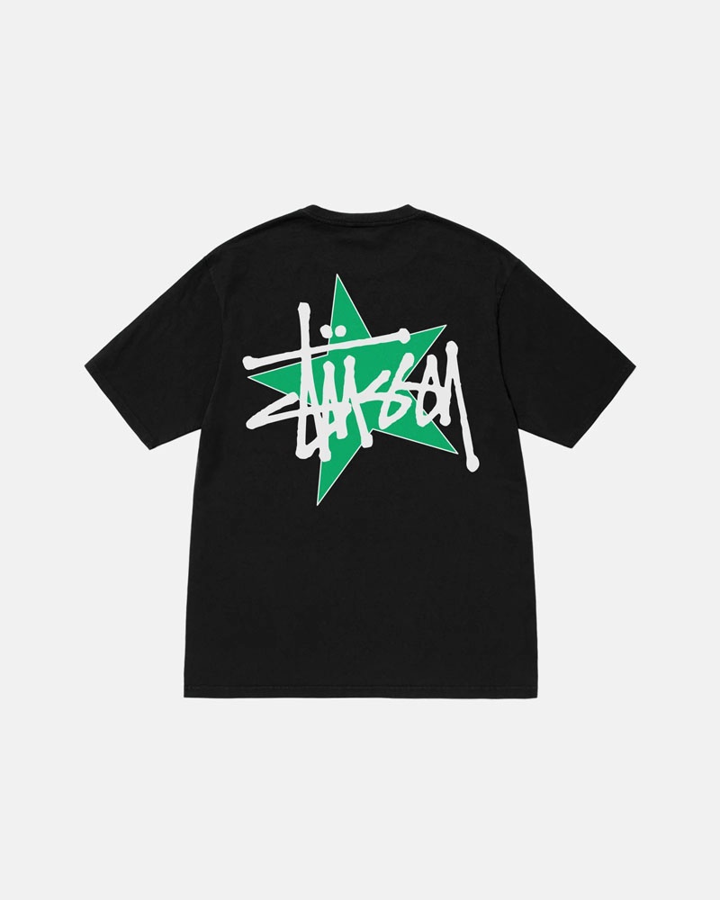 T Shirts Stussy Stüssy Star Pigment Dyed Noir | HOZ-90926663