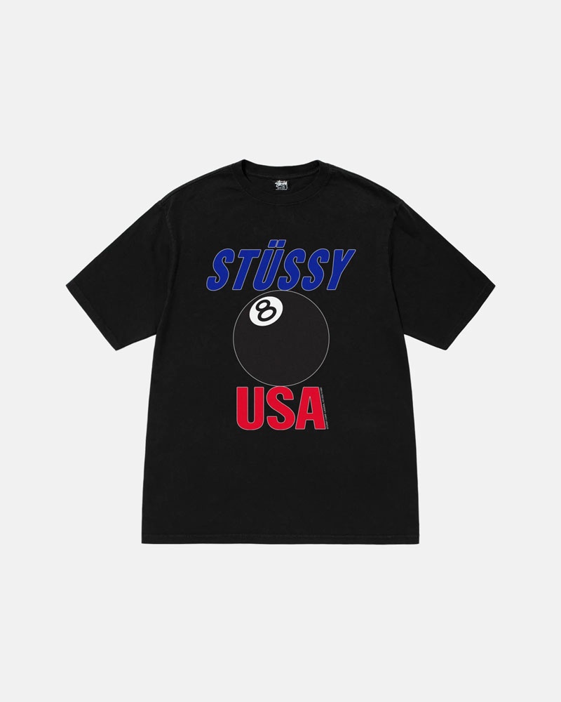 T Shirts Stussy Usa Pigment Dyed Noir | LWH-96724282