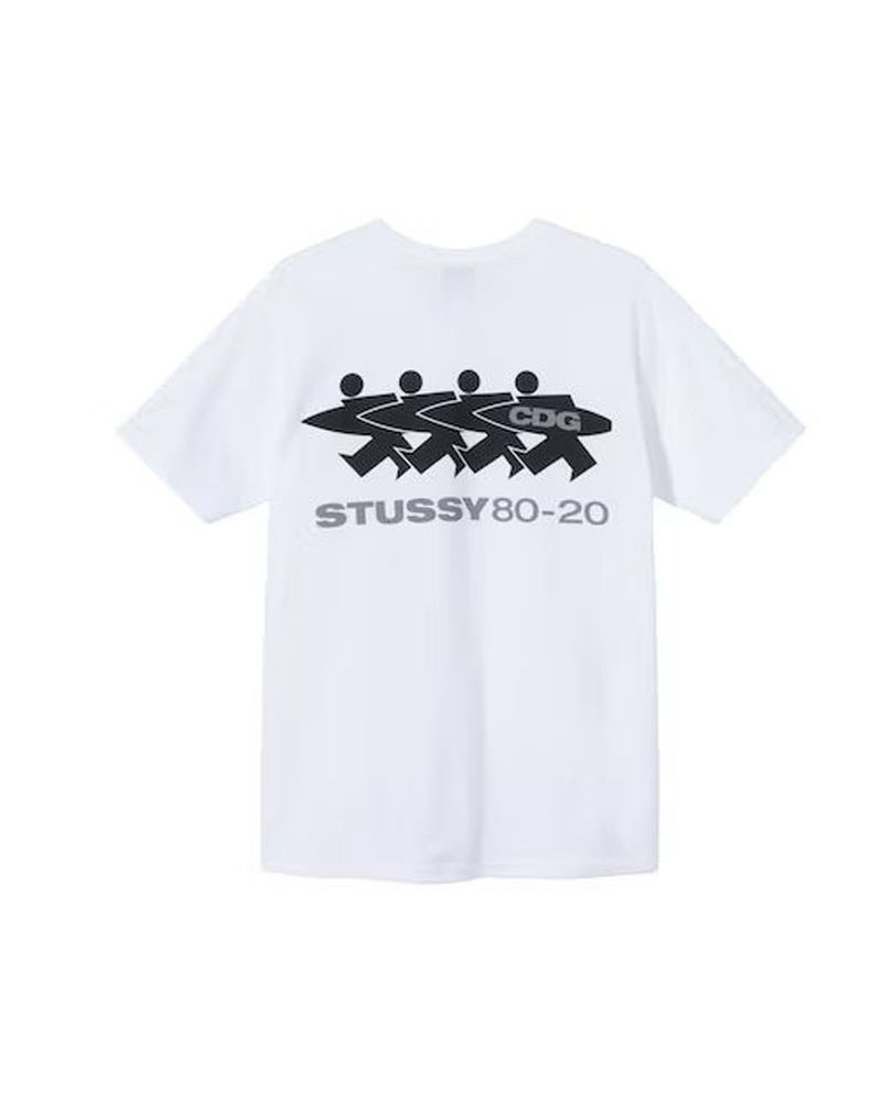 T Shirts Stussy X CDG Surfman Blanche | GAZ-59266126