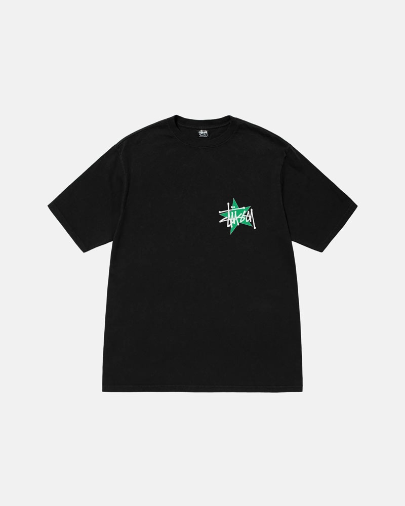 T Shirts Stussy Stüssy Star Pigment Dyed Noir | HOZ-90926663