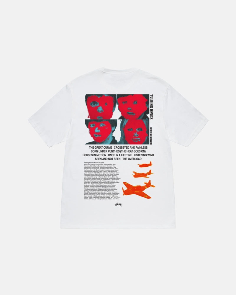 T Shirts Stussy Talking Heads Remain In Light Blanche | HUE-60857086