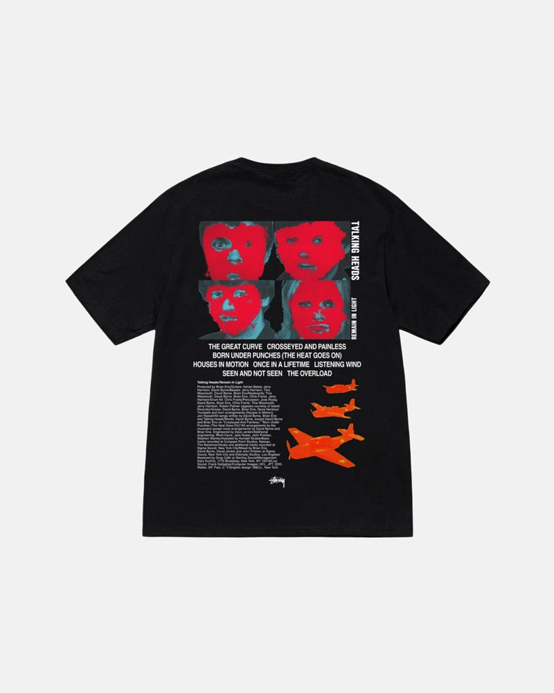 T Shirts Stussy Talking Heads Remain In Light Noir | OTU-41718104