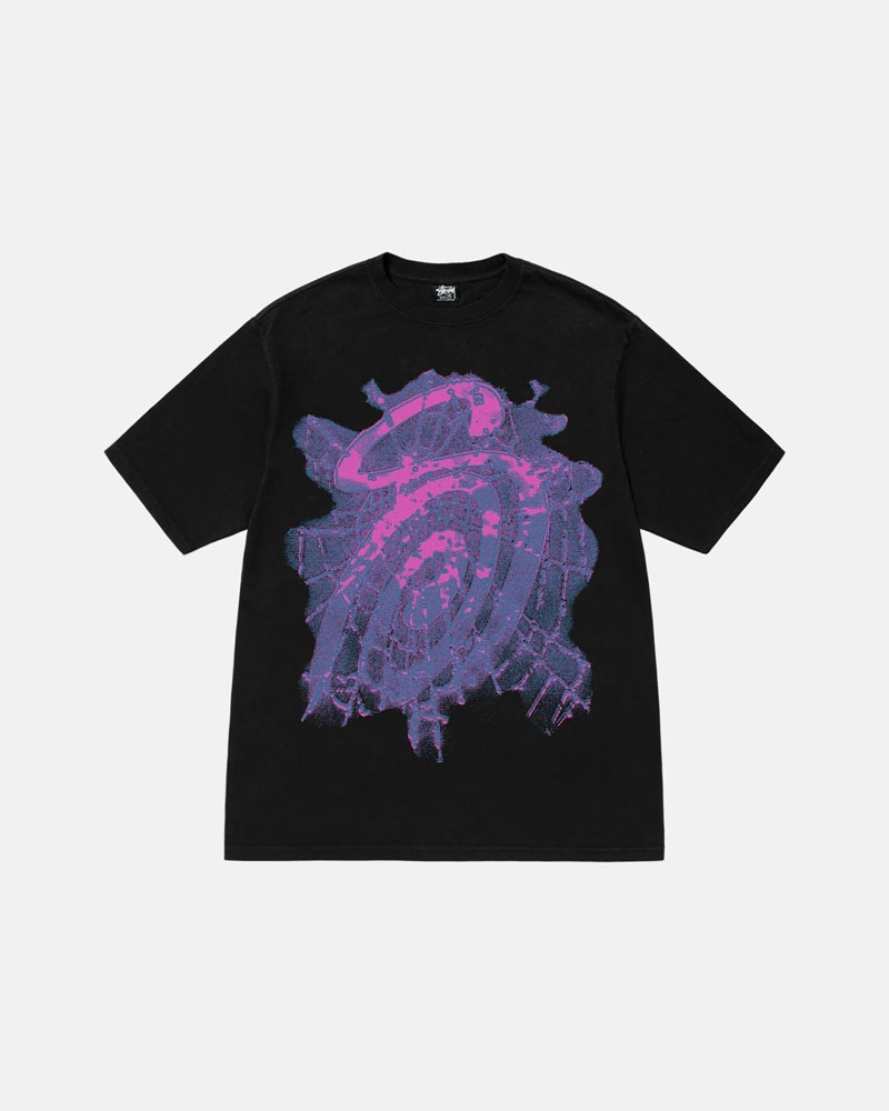 T Shirts Stussy Web Pigment Dyed Noir | YNH-25944502