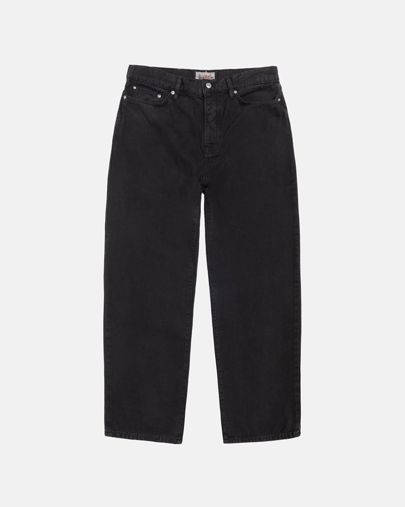 Jean Stussy Big OL' Jean Washed Tela Noir | FKE-10097095