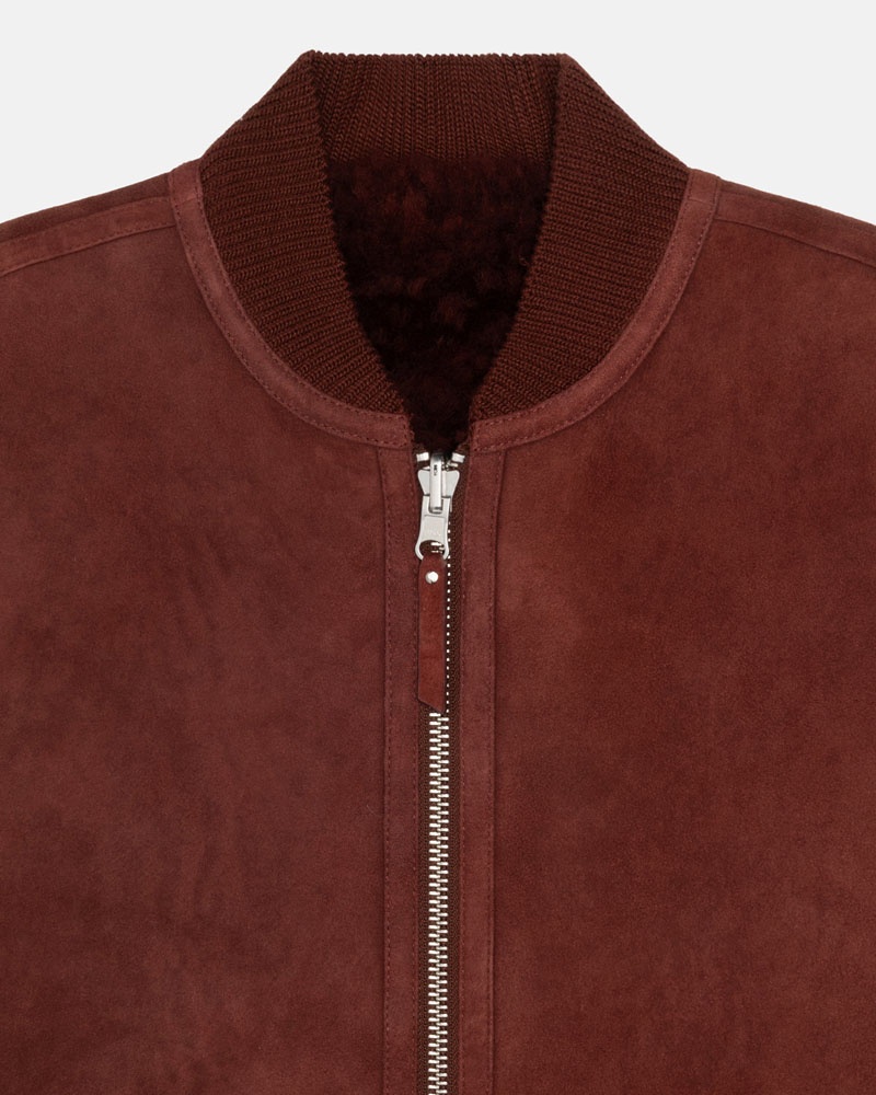 Gilet Stussy Reversible Shearling Workgear Bordeaux | GDU-83459681