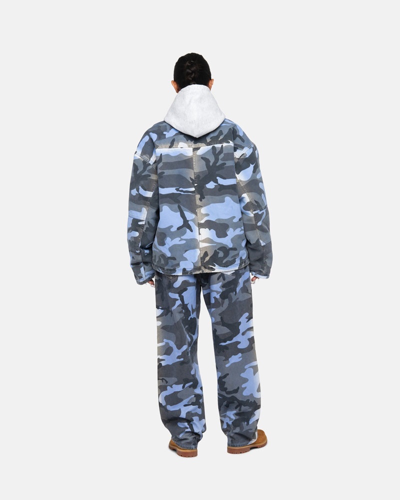 Jean Stussy Big OL' Jean Spray Dye Tela Bleu Camouflage | RDD-84323911