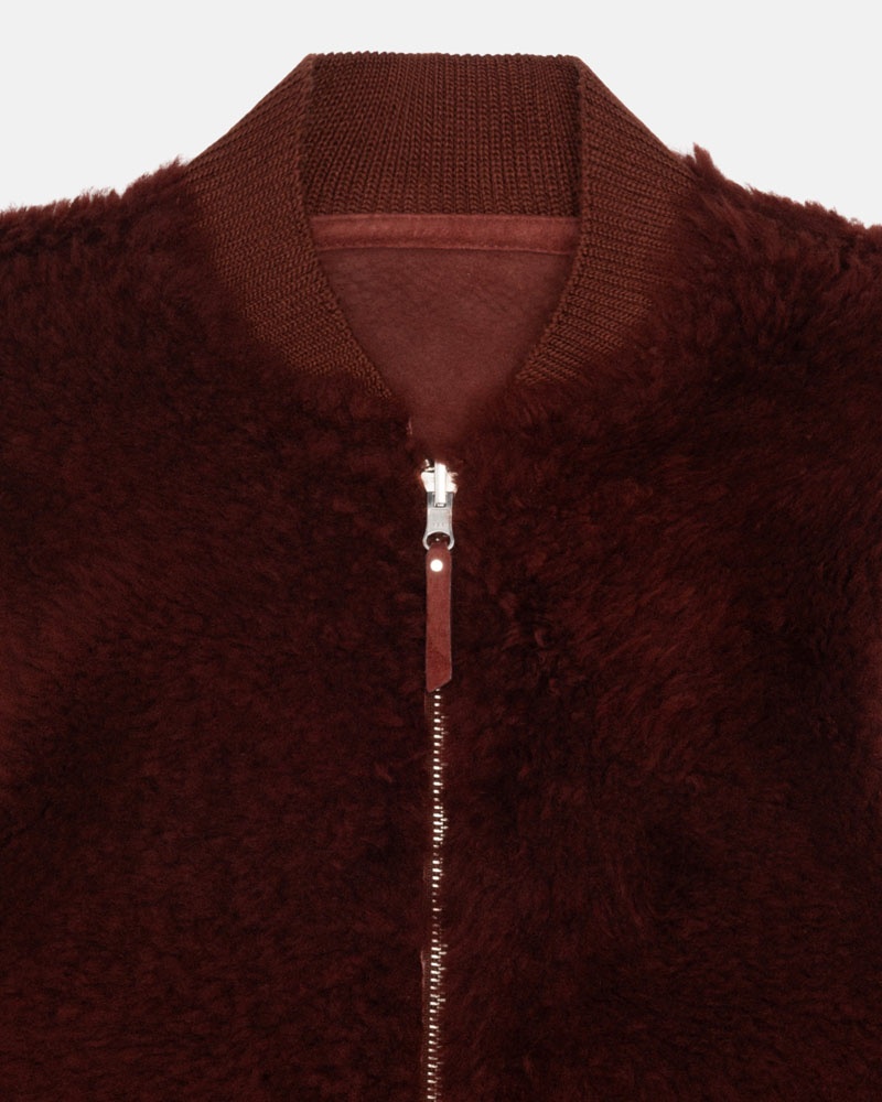 Gilet Stussy Reversible Shearling Workgear Bordeaux | GDU-83459681