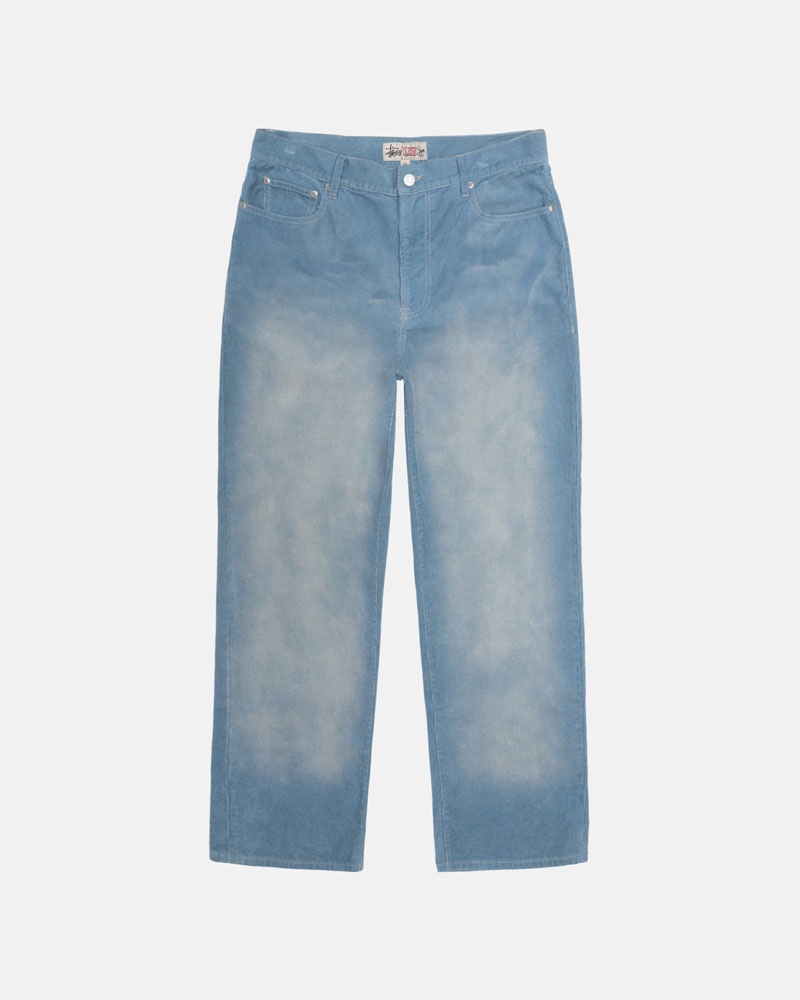 Jean Stussy Classiche Jean Faded Corduroy Bleu | TAX-38712293