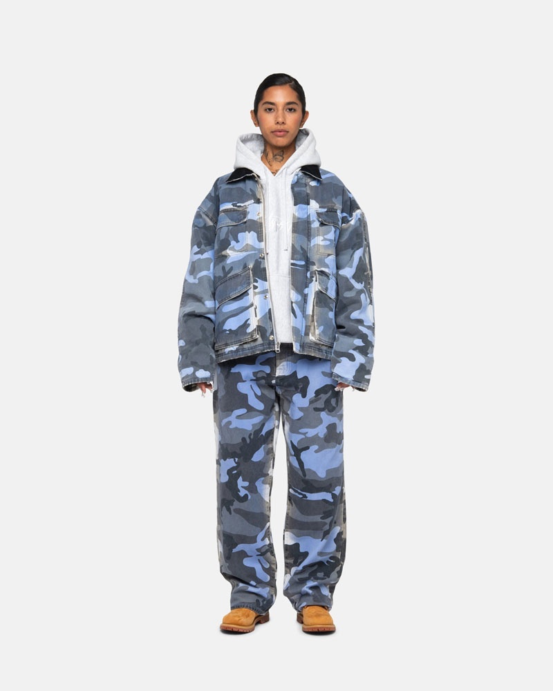 Jean Stussy Big OL' Jean Spray Dye Tela Bleu Camouflage | RDD-84323911