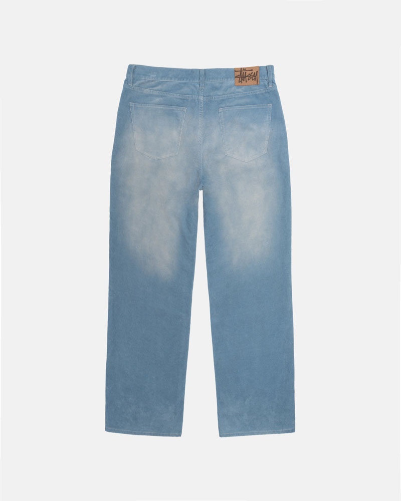 Jean Stussy Classiche Jean Faded Corduroy Bleu | TAX-38712293