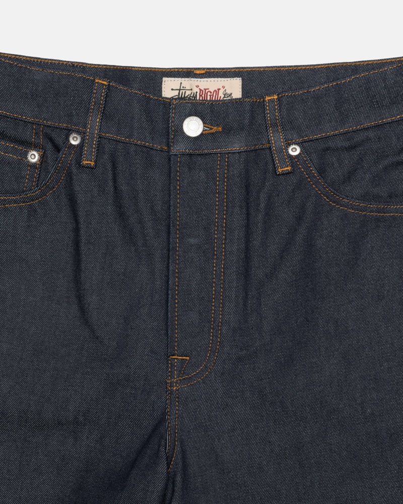 Short Stussy Raw Denim Big OL Bleu | HRK-87042445