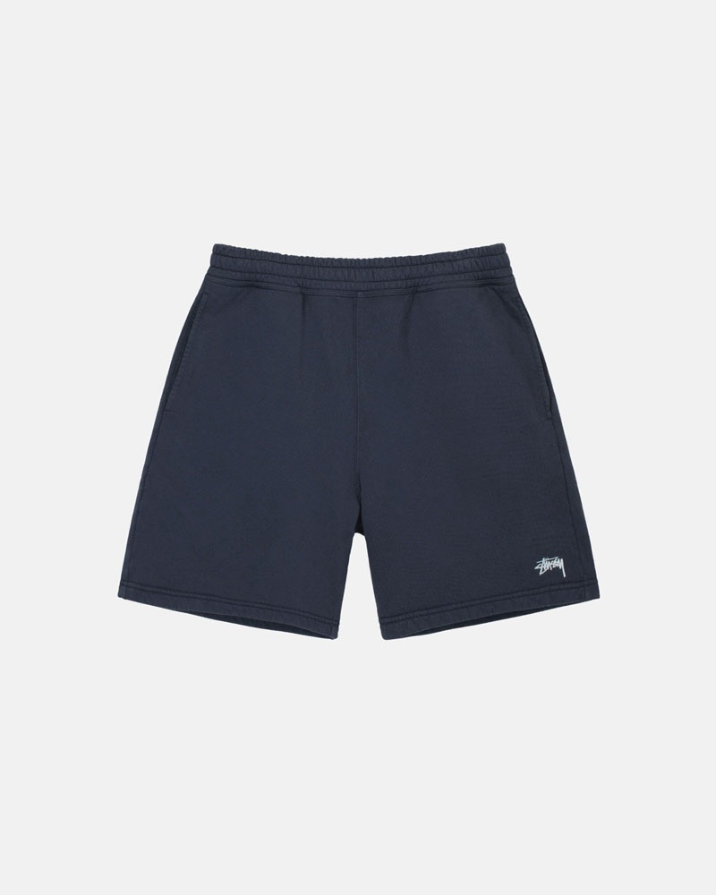 Short Stussy Stock Logo Sweatshort Bleu Marine | XBS-16901527