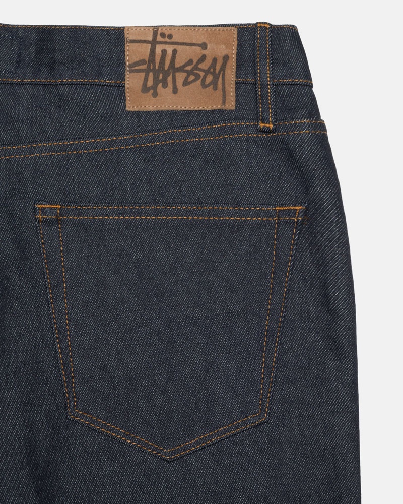 Short Stussy Raw Denim Big OL Bleu | HRK-87042445