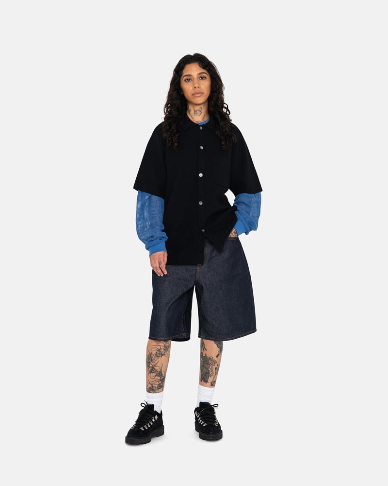 Short Stussy Raw Denim Big OL Bleu | HRK-87042445