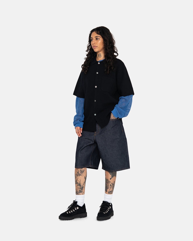 Short Stussy Raw Denim Big OL Bleu | HRK-87042445