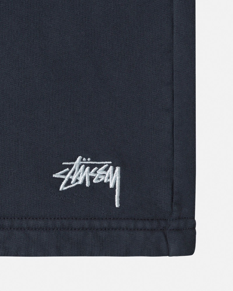 Short Stussy Stock Logo Sweatshort Bleu Marine | XBS-16901527