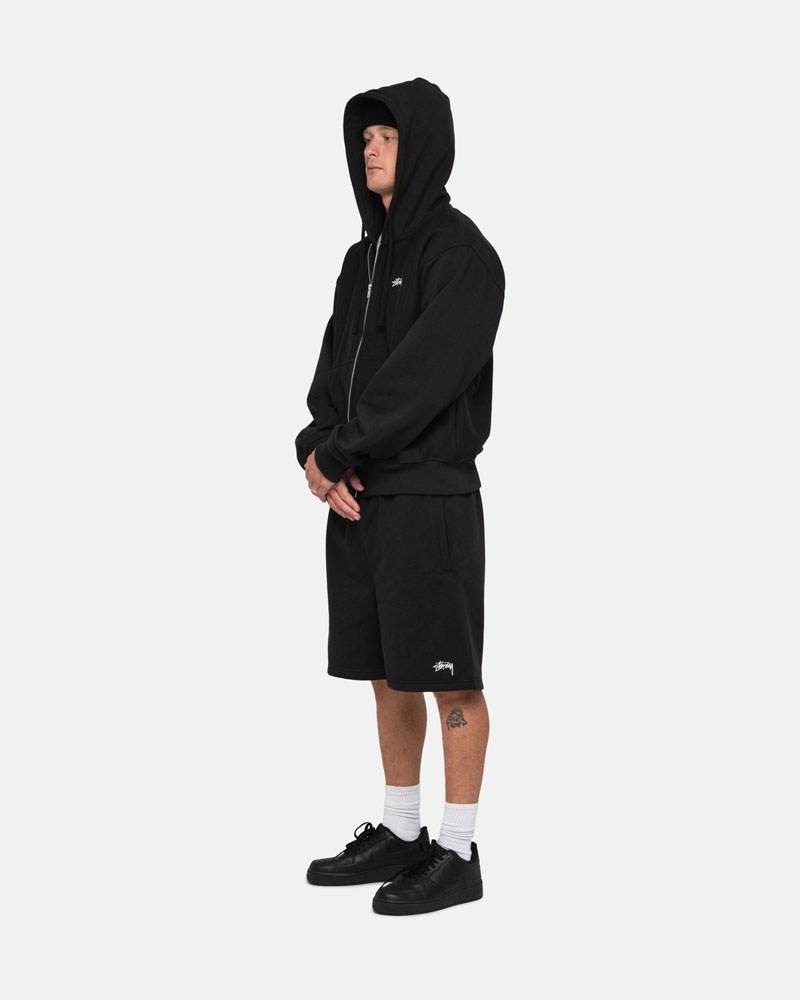 Short Stussy Stock Logo Sweatshort Noir | WBK-68333210