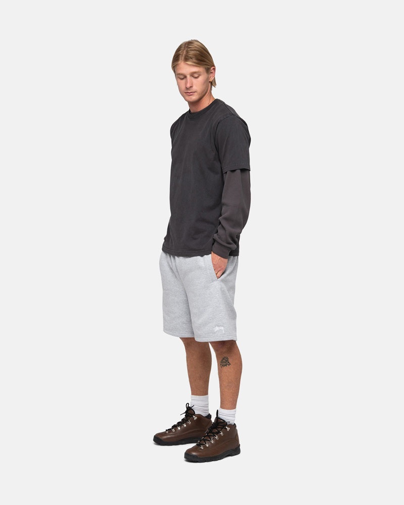 Short Stussy Stock Logo Sweatshort Grise | WIR-18777905