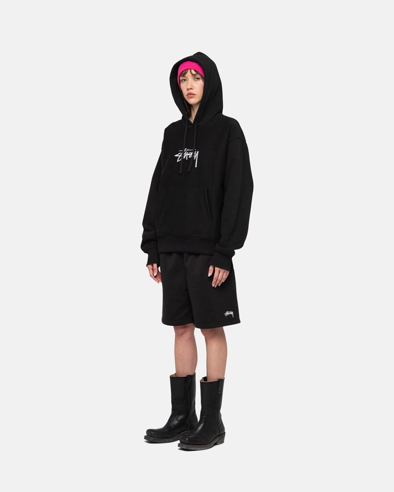 Short Stussy Stock Logo Sweatshort Noir | WBK-68333210